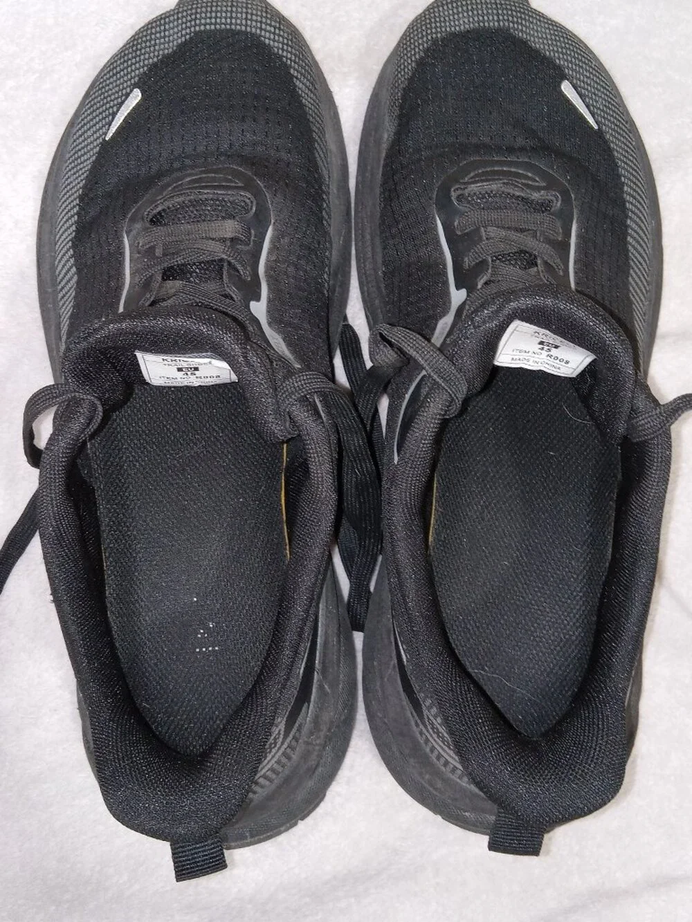KRICELY Men's Trail Running Shoes Black Mesh Hiking Sneakers EU 45 US 11 R008